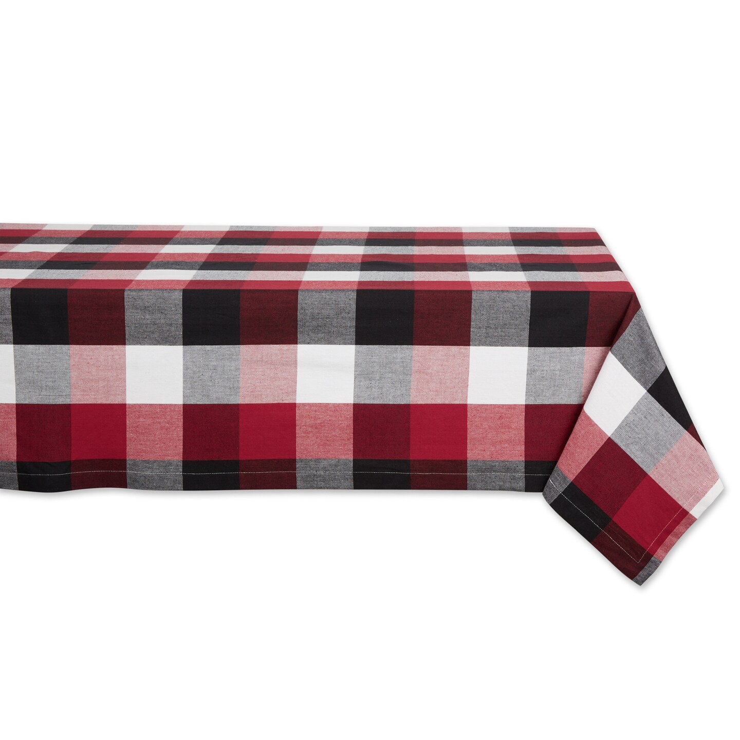 Contemporary Home Living Check Rectangular Tablecloth - 104&#x22; - Red and Black