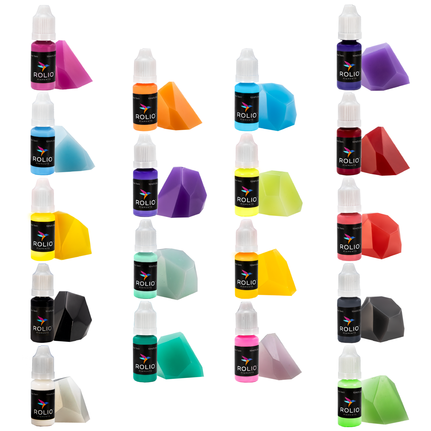 Resin Liquid Pigment - 18 Solid Colors - 0.33 oz/10 ml each