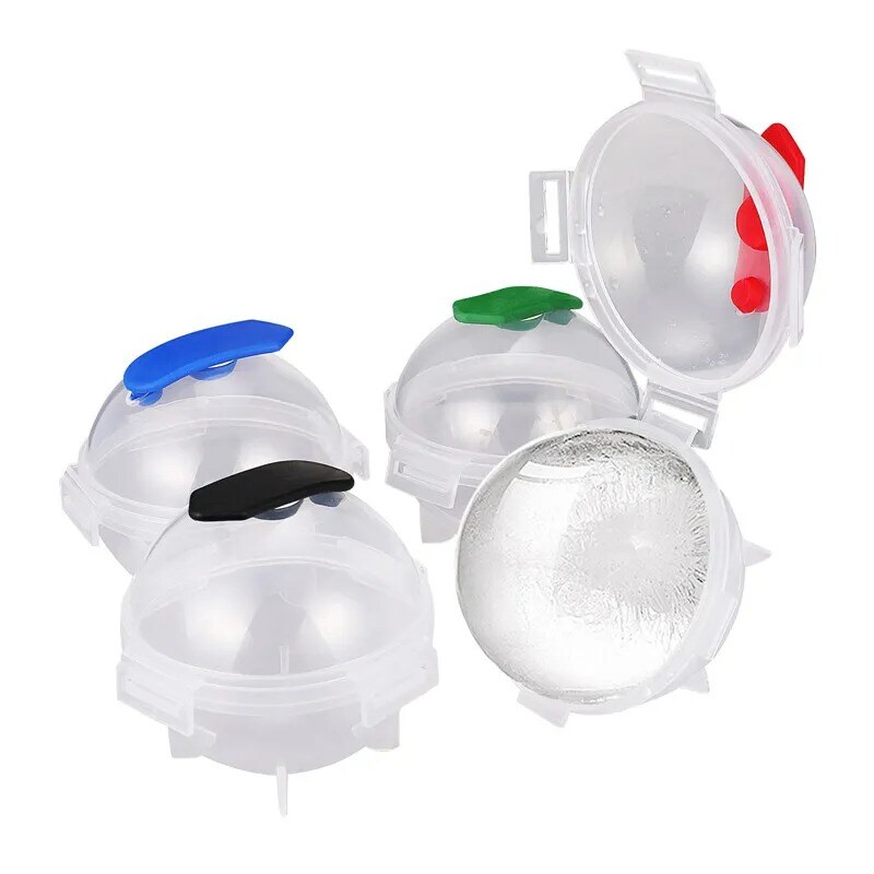 4-Pack 2" Round Ice Cube Ball Maker Tray Silicone Sphere Mold Whiskey Cocktails