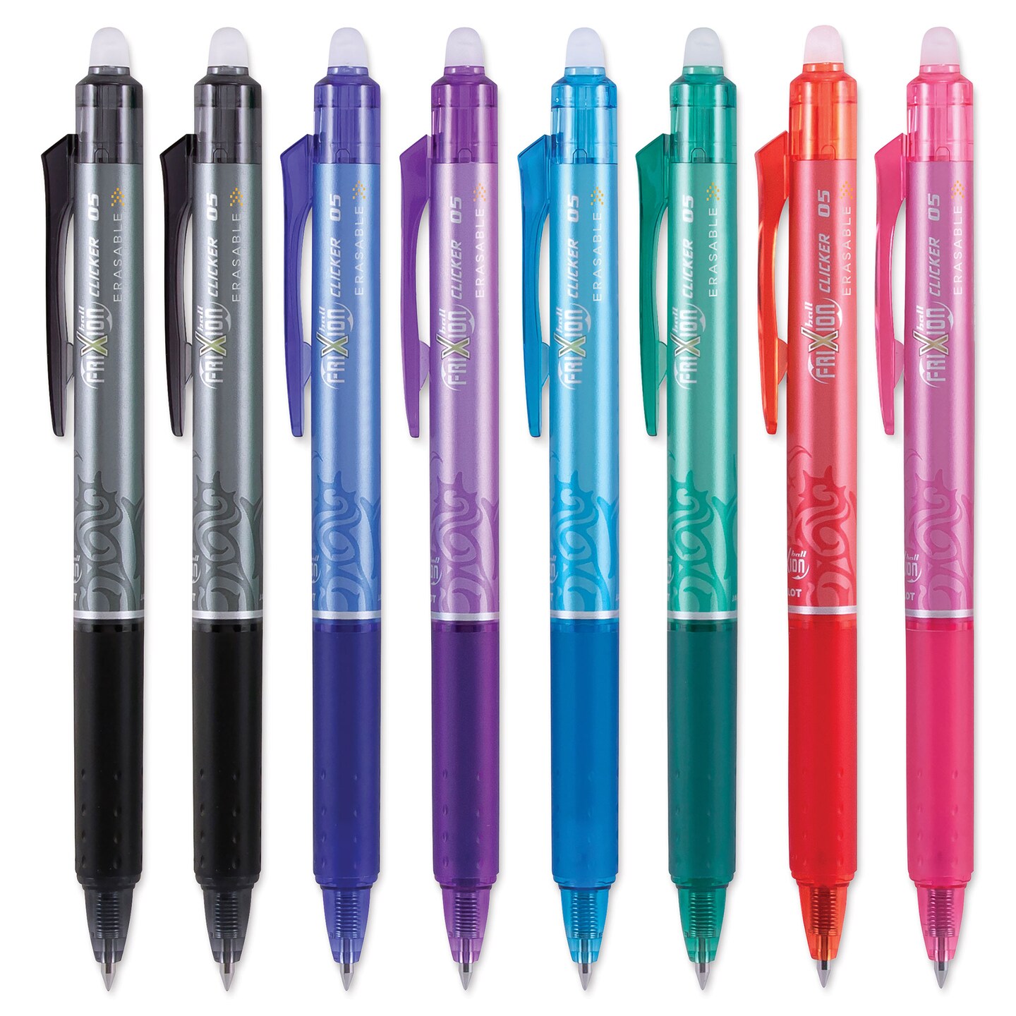 Pilot Frixion Clicker Erasable Gel Pens Retractable, Assorted Colors