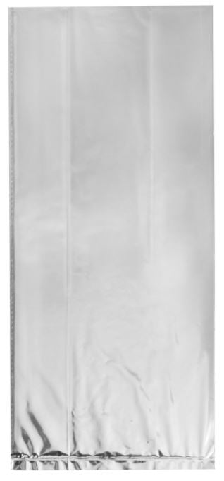 Silver Foil Cellophane Bags 5&#x22;x11&#x22;, 10ct