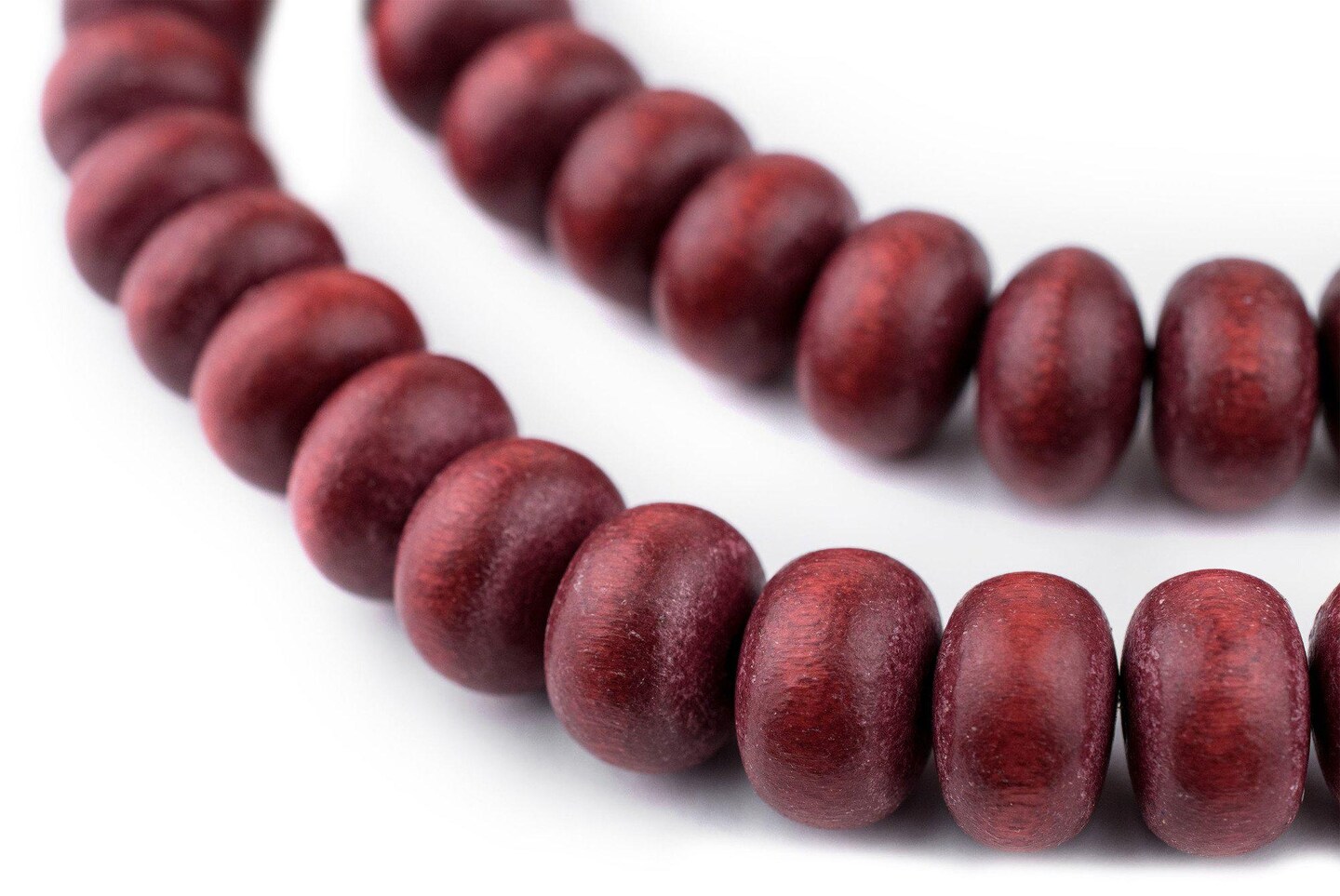 TheBeadChest Cherry Red Abacus Natural Wood Beads (10x15mm): Organic Eco-Friendly Wooden Bead Strand for DIY Jewelry, Crafts, Necklace and Bracelet Making