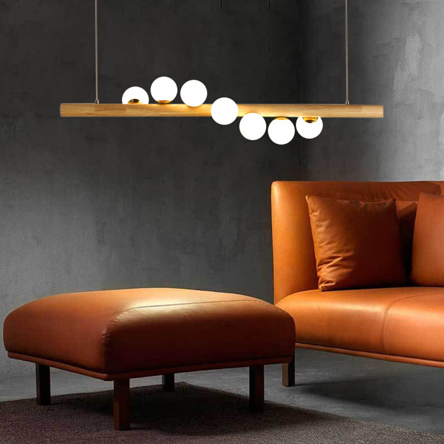 Kitcheniva 7 Head Modern Linear Glass Bubble Chandelier