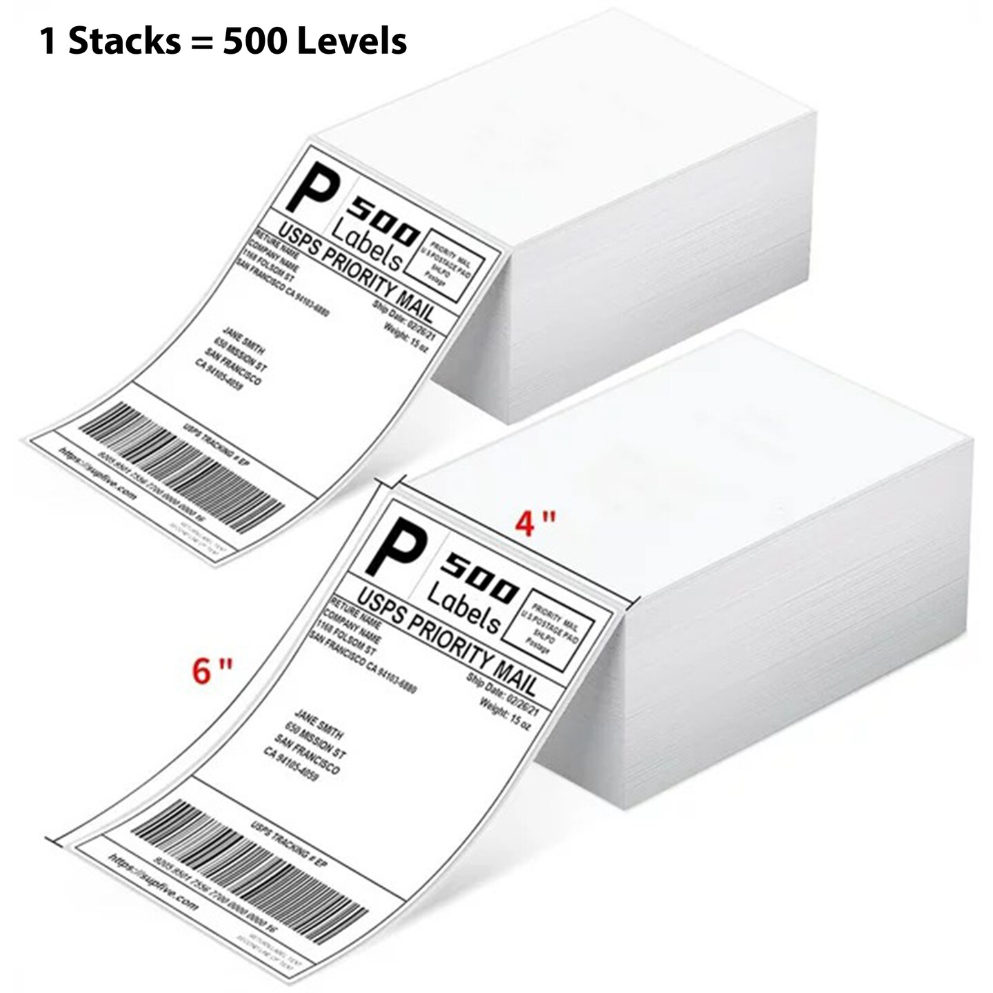 4x6 Thermal Labels White Perforated Shipping Labels Permanent-Adhesive