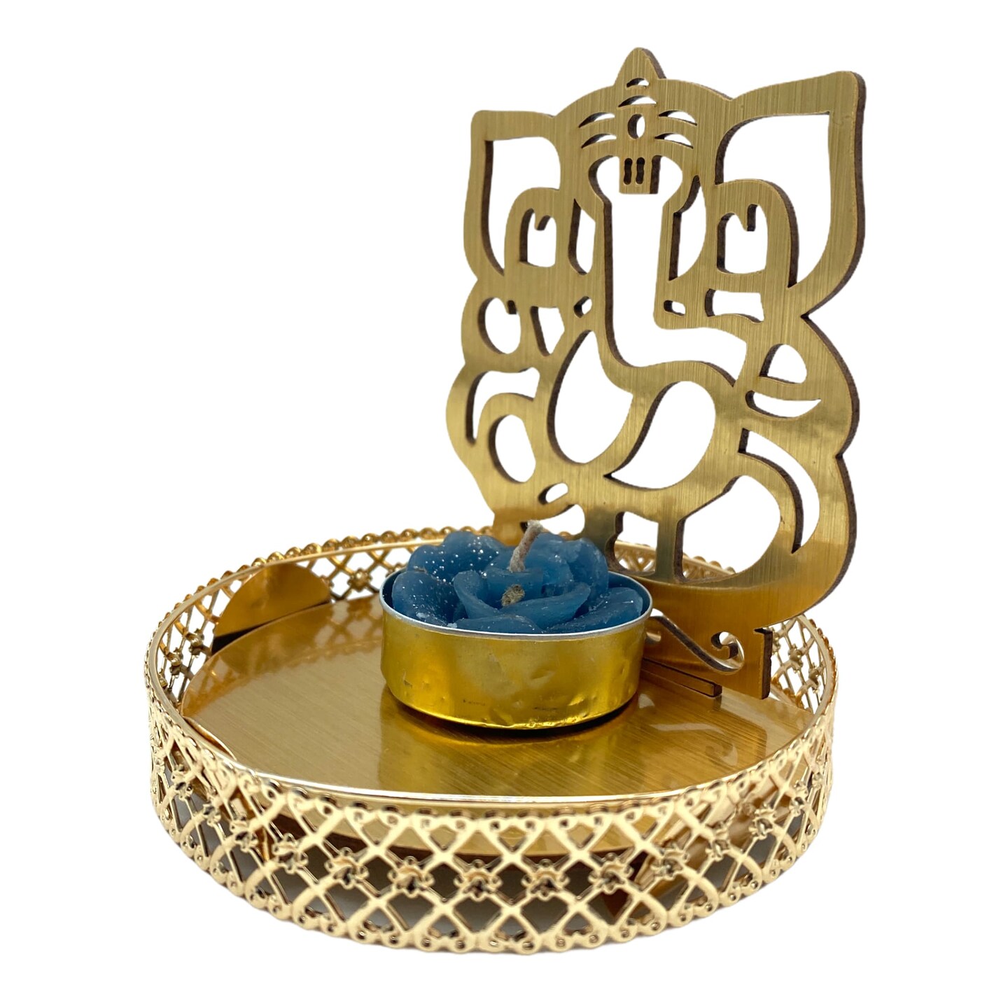 Shadow Diya Ganesha Tea Light Candle Holder Traditional Decorative T-Light Candle Holder For Home Office Decor Diwali Wedding Favor Housewarming Gift