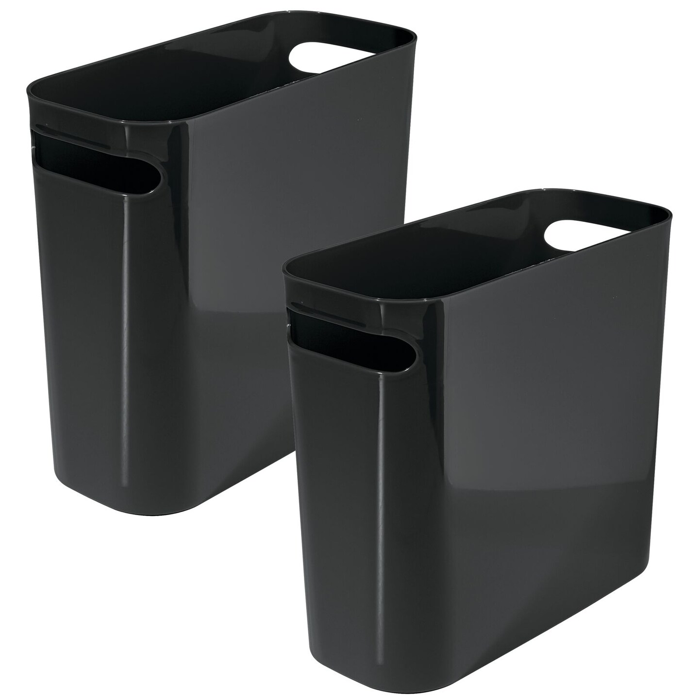 mDesign Plastic Small 1.5 Gal./5.7 Liter Trash Can with Built-In Handles