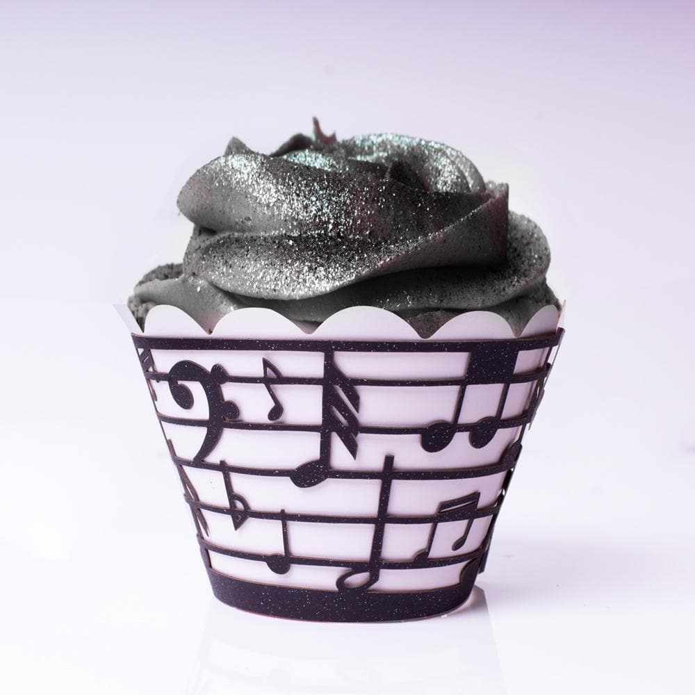 Music Note Pattern Cupcake Wrappers & Liners | 25 PC Set