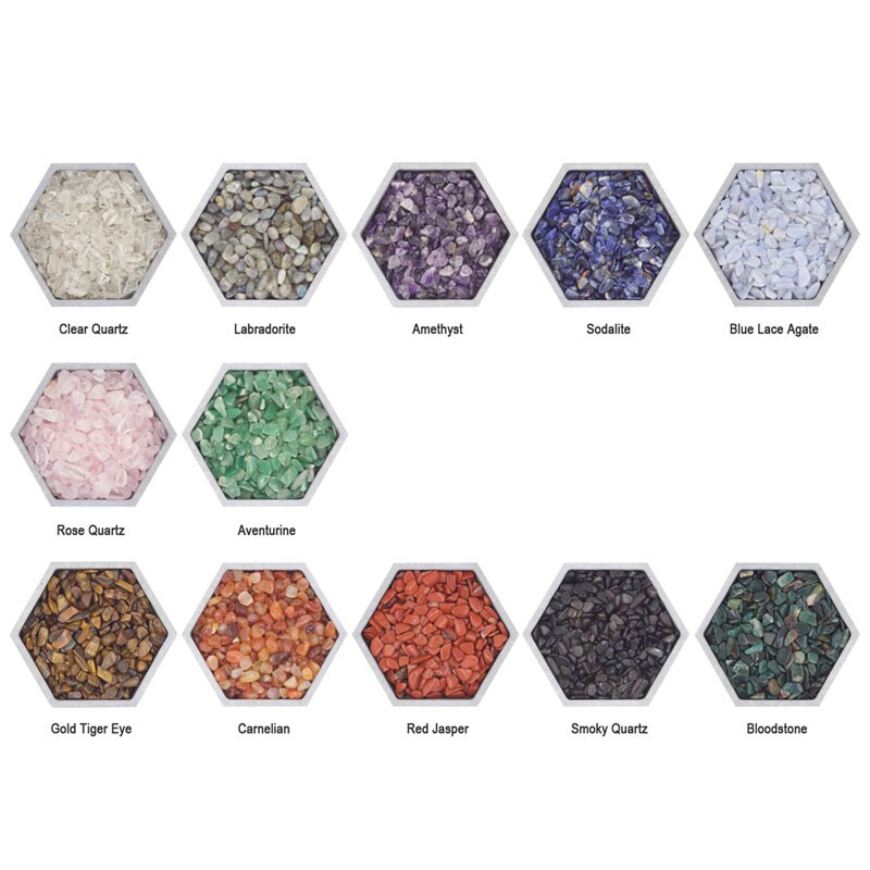 12 Chakra Crystal Chips Set - One ounce of each Crystal