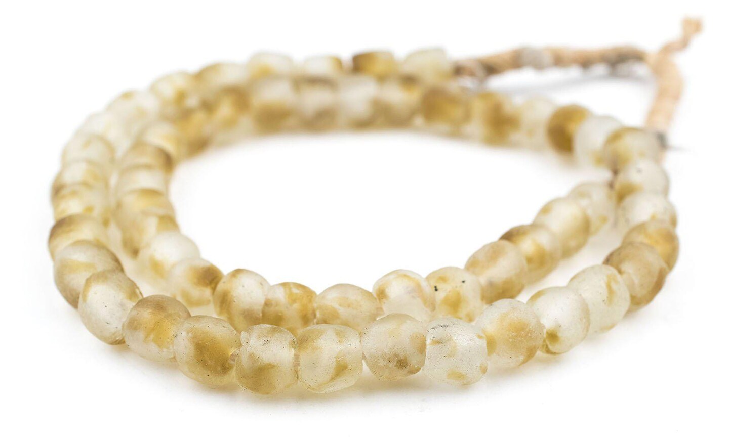 TheBeadChest African Recycled Glass Beads, Strand, For Jewelry Making, Home Decor, Handmade in Ghana (11mm, Brown Swirl)