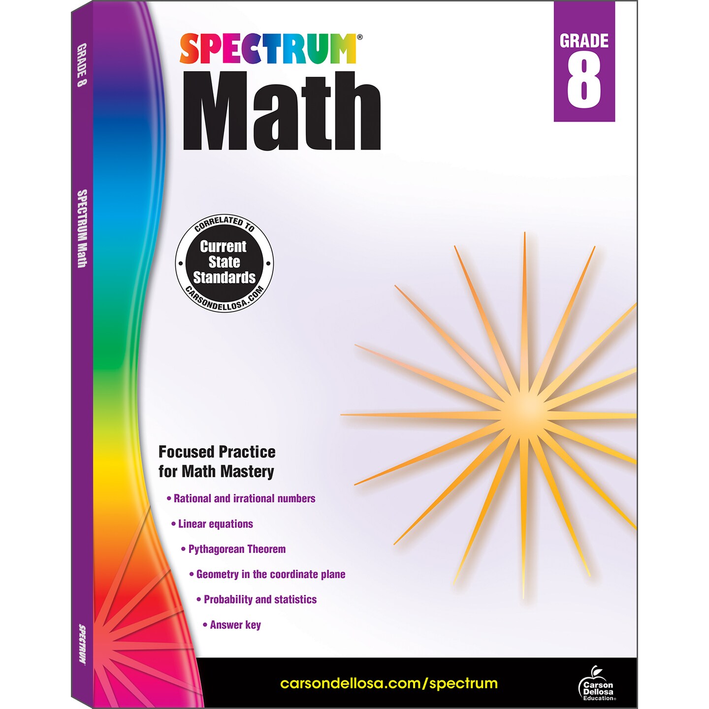 Spectrum 8th Grade Math Workbooks, Ages 13-14, Geometry, Integers, Rational &#x26; Irrational Numbers, and Pythagorean Theorem 8th Grade Math Practice, Grade 8 Math Workbook For Teens