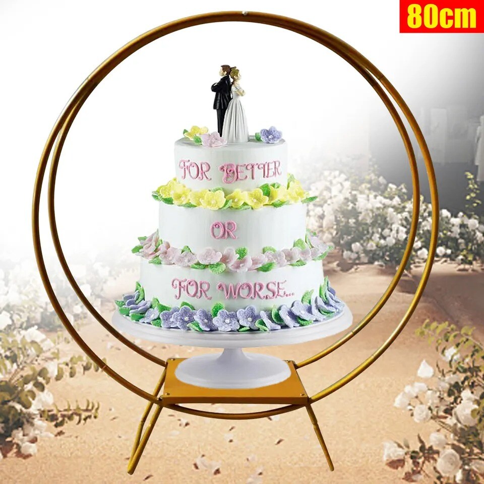 Wedding Cake Flower Stand Metal Round Floral Hoop Arch Rack Cake Holder