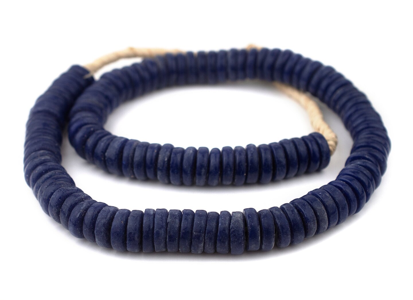 The Bead Chest Cobalt Blue Ashanti Glass Disk Beads (18mm)