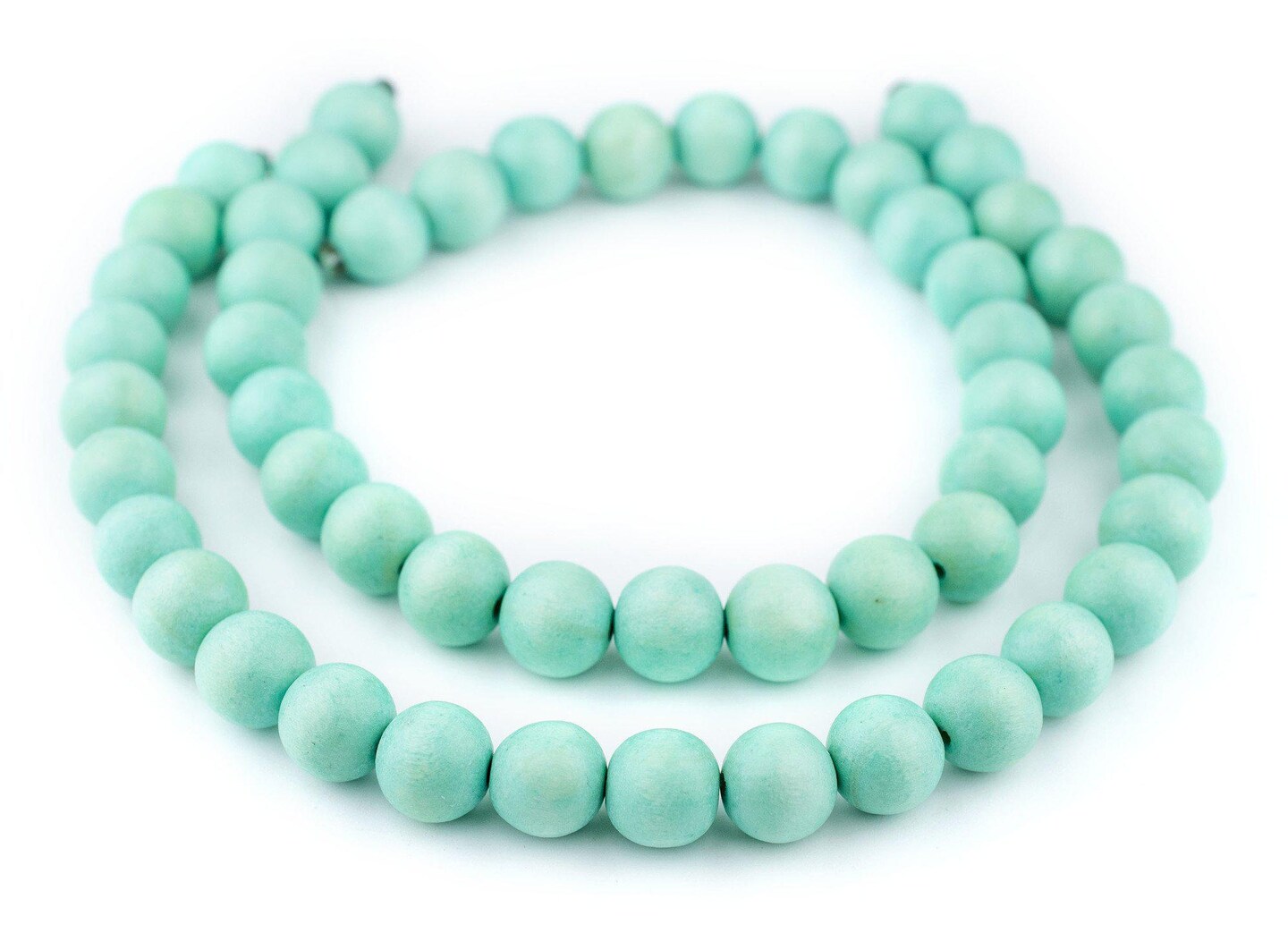 TheBeadChest 16mm Natural Round Wood Beads, Wooden Beads Loose Wood Spacer Beads for DIY Jewelry Making, 4 Sizes (8mm, 10mm, 12mm, 20mm) - Green - Turquoise