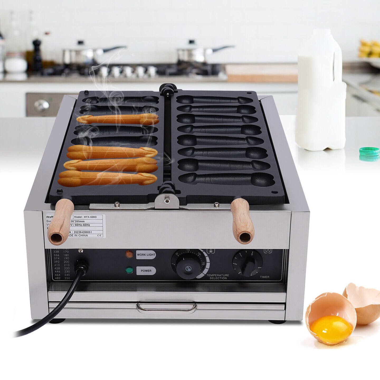 Kitcheniva Stainless Steel 8 Holes Waffle Maker 110V