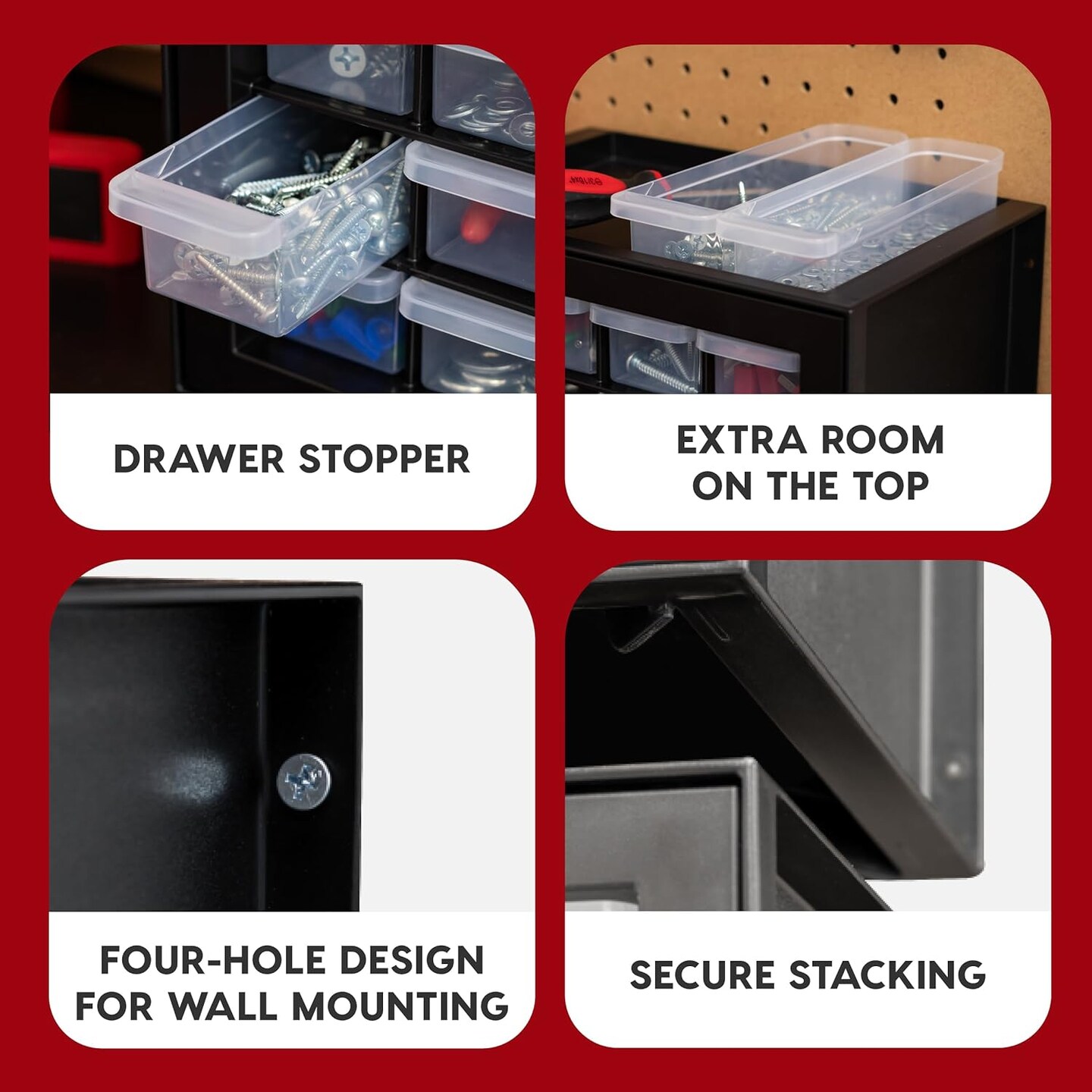 IRIS USA Stackable Storage Cabinet for Hardware Crafts, Small Parts Organizer Drawer, Compartment