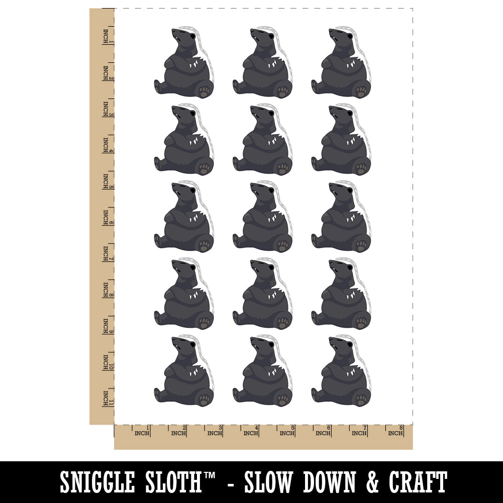 Honey Badger Moody Temporary Tattoo Water Resistant Fake Body Art Set Collection (1 Sheet)