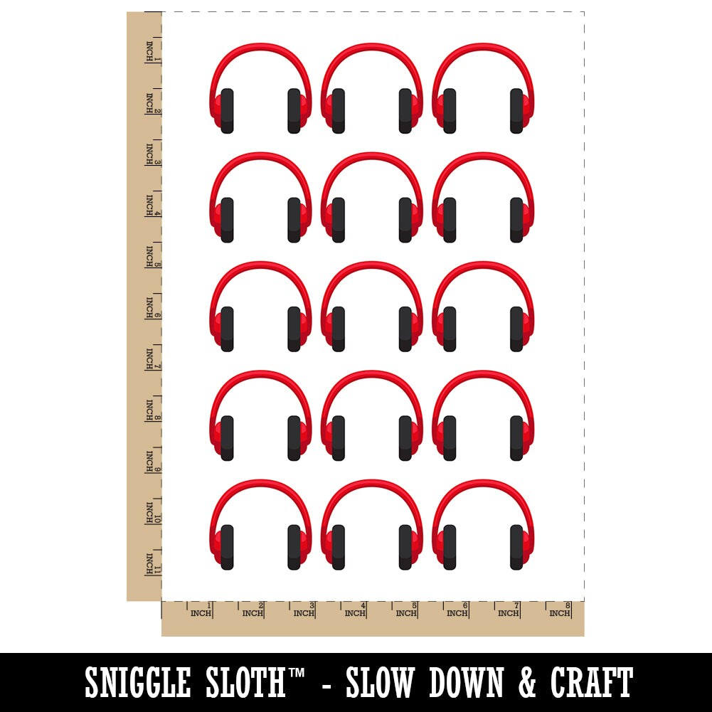 Headphones Ear Solid Temporary Tattoo Water Resistant Fake Body Art Set Collection (1 Sheet)
