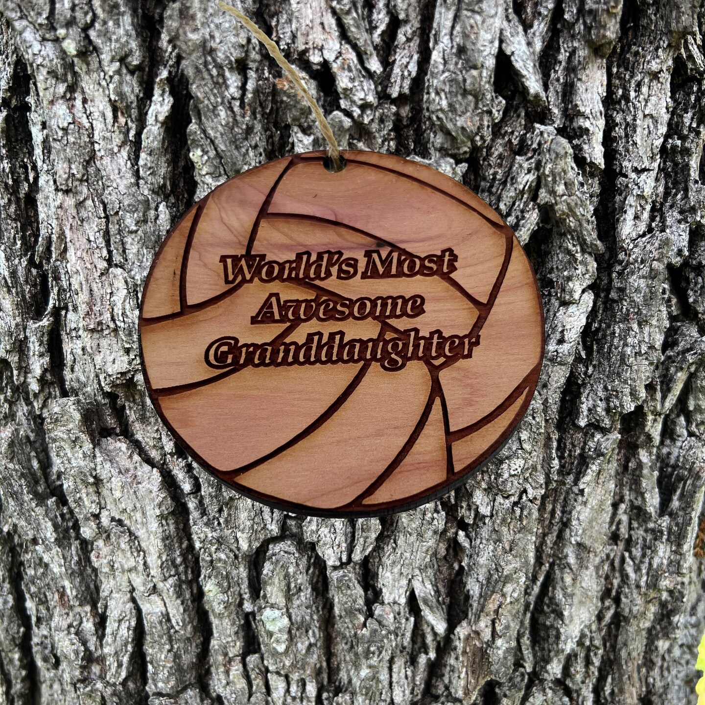 Volleyball Worlds most awesome Granddaughter - Cedar Ornament Volleyball Worlds most awesome Granddaughter - Cedar Ornament
