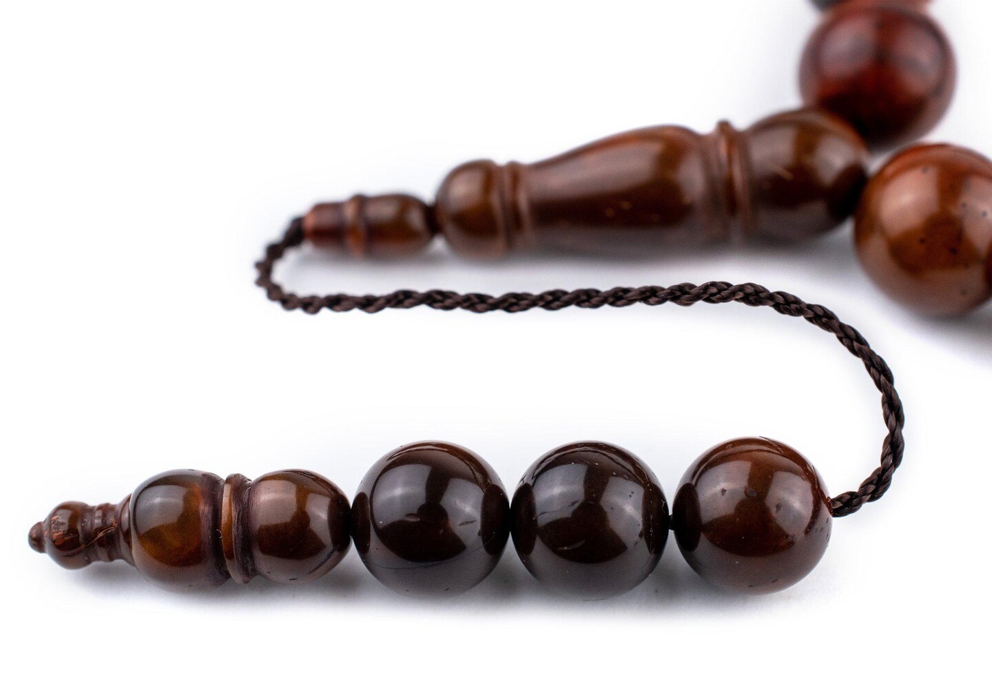 33  Dark Brown Round Wooden Arabian Prayer Beads (12mm), Islamic Tasbih, Ramadan Gift, Quality Middle Eastern Beads - The Bead Chest