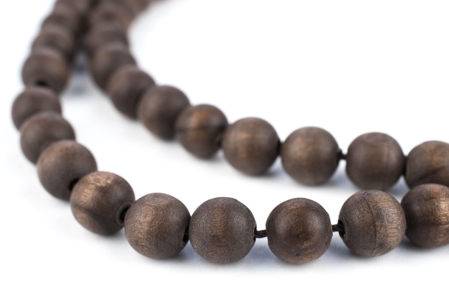 Olive Wood Beads - Full Strand of Round Christian Rosary Prayer Beads - The Bead Chest (8mm, Vintage)