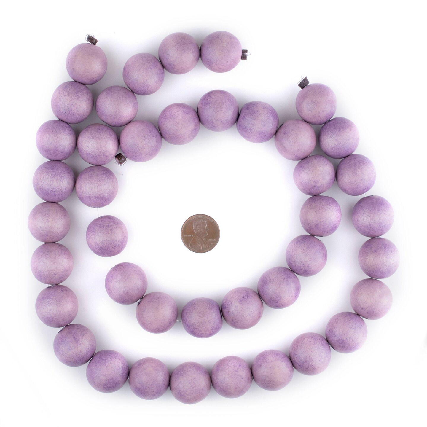 The Bead Chest Natural 20mm Wooden Beads in Purple for Jewelry Making – Round Loose Wood Spacer Beads I Approximately 20 Beads