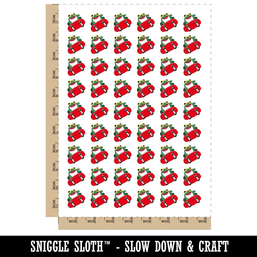 Rad Frog on Skateboard Temporary Tattoo Water Resistant Fake Body Art Set Collection (1 Sheet)