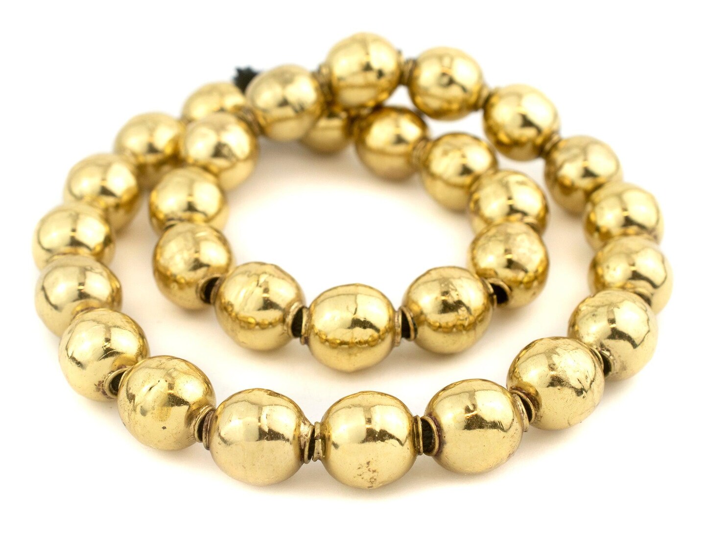 TheBeadChest Brass Sphere Hollow Tribal Beads (18mm)