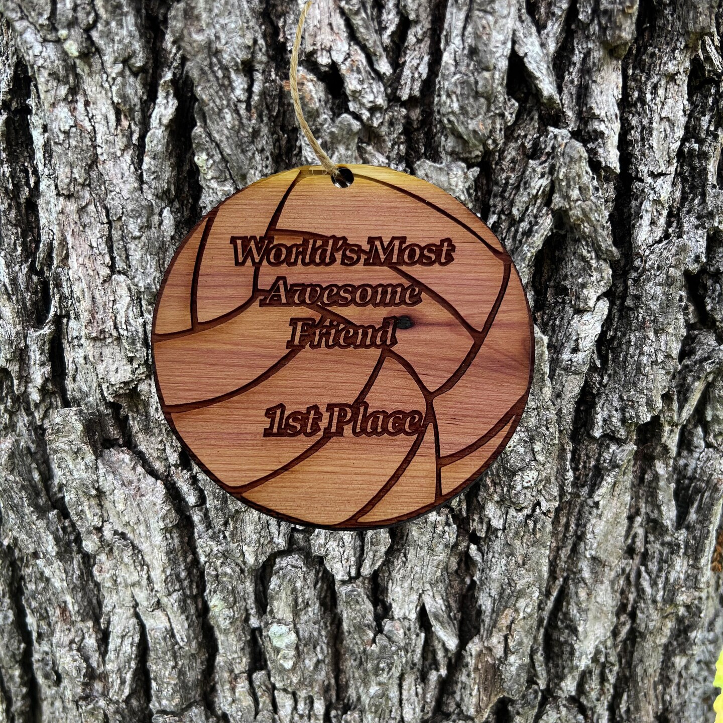 Worlds most Awesome Friend - Ornament - Raw Wood Worlds most Awesome Friend - Ornament - Raw Wood