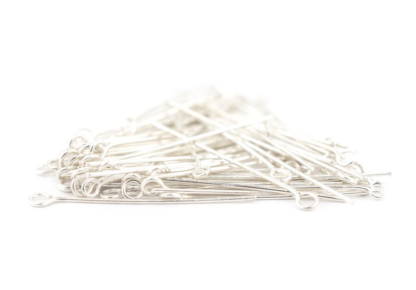 TheBeadChest Silver 21 Gauge 1.5 Inch Eye Pins (Approx 100 pieces)