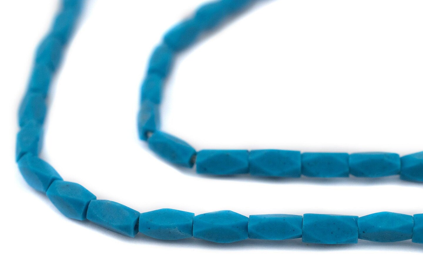 TheBeadChest Aqua Blue Turquoise-Style Faceted Afghani Stone Beads 5x3mm Afghanistan 15 Inch Strand