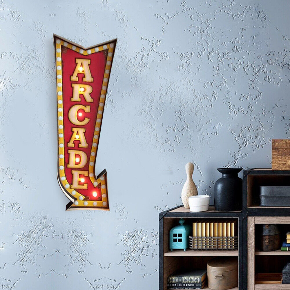 Kitcheniva Metal Wall Hanging Retro ARCADE Arrow Sign
