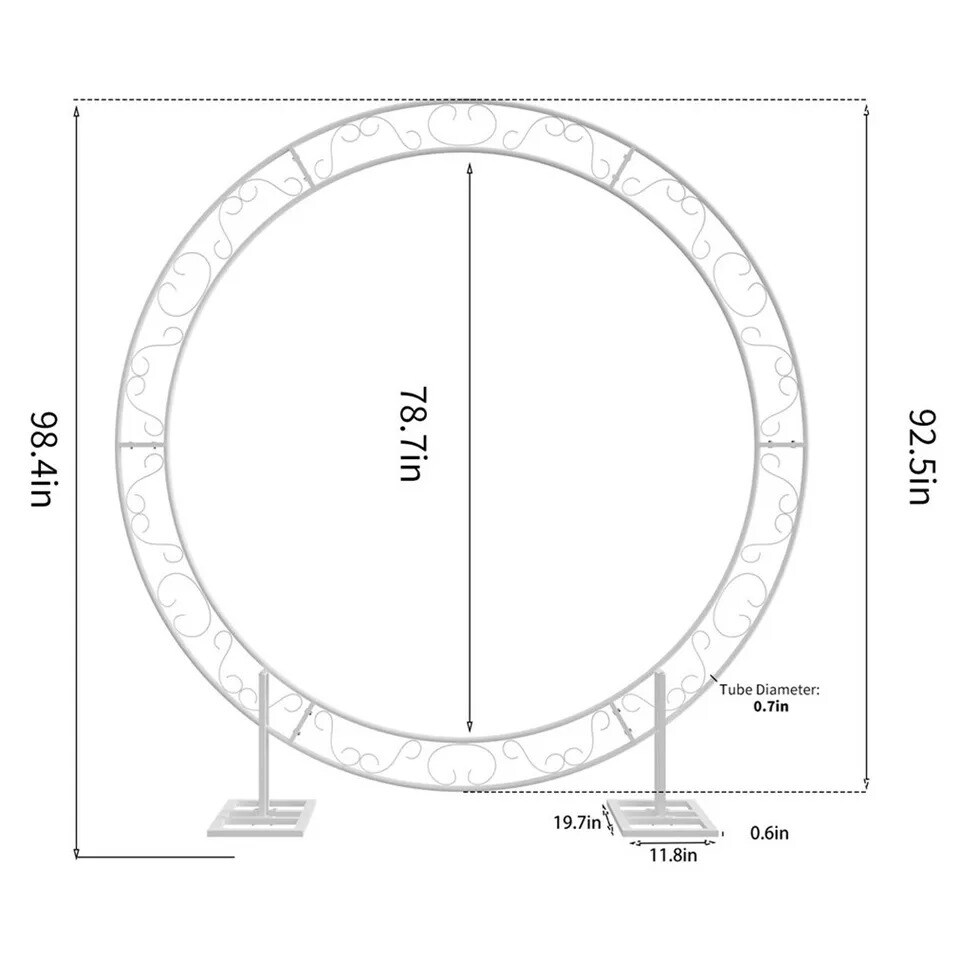 Iron Circle Wedding Arch Balloon Flower Ring Stand Party Garden Decoration