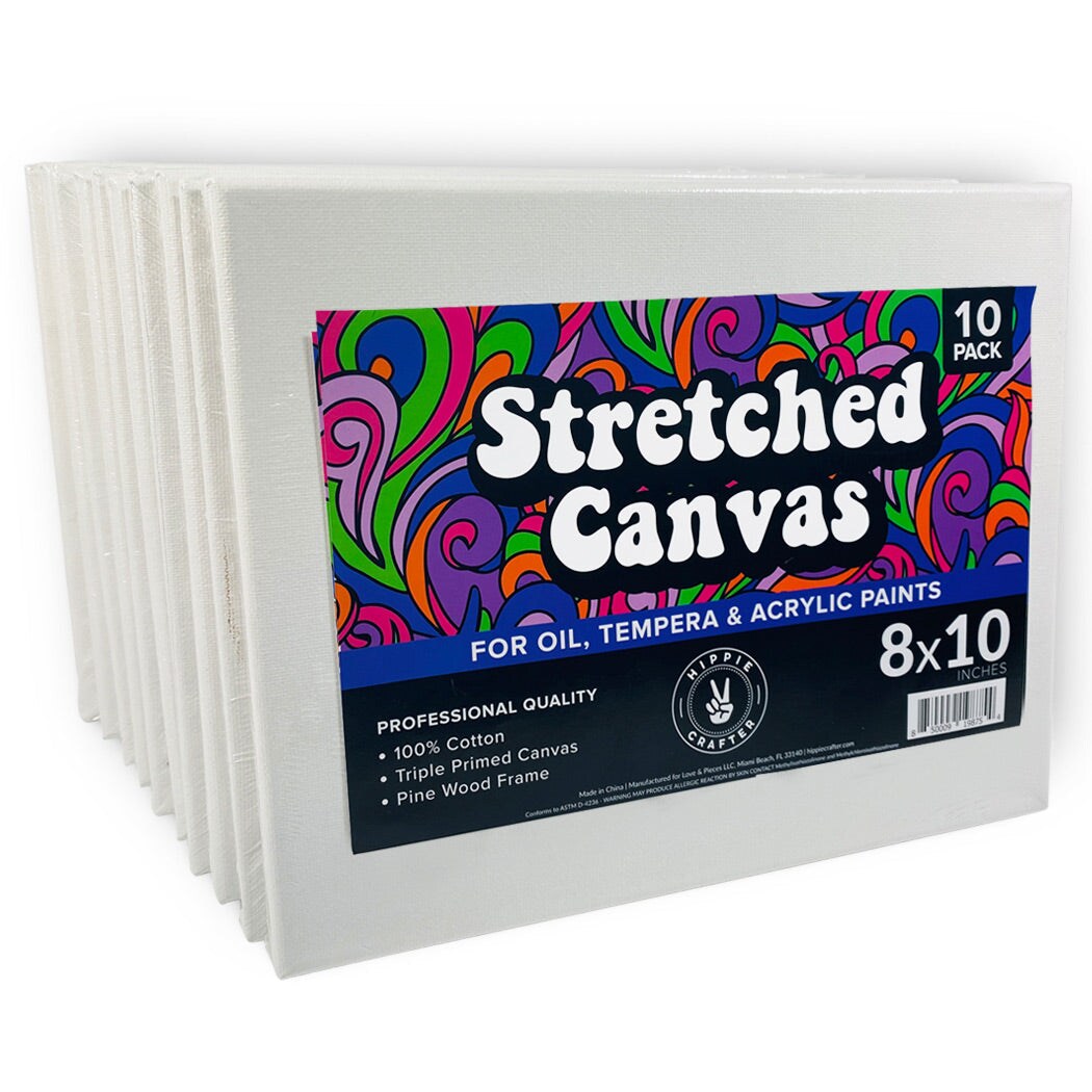 10 Pack Stretched Canvases for Painting Blank Paint Canvases for Painting Supplies Painting Canvas Acrylic Paint, Oil Art Small Canvases for Painting Rectangle Art Canvases for Painting Bulk