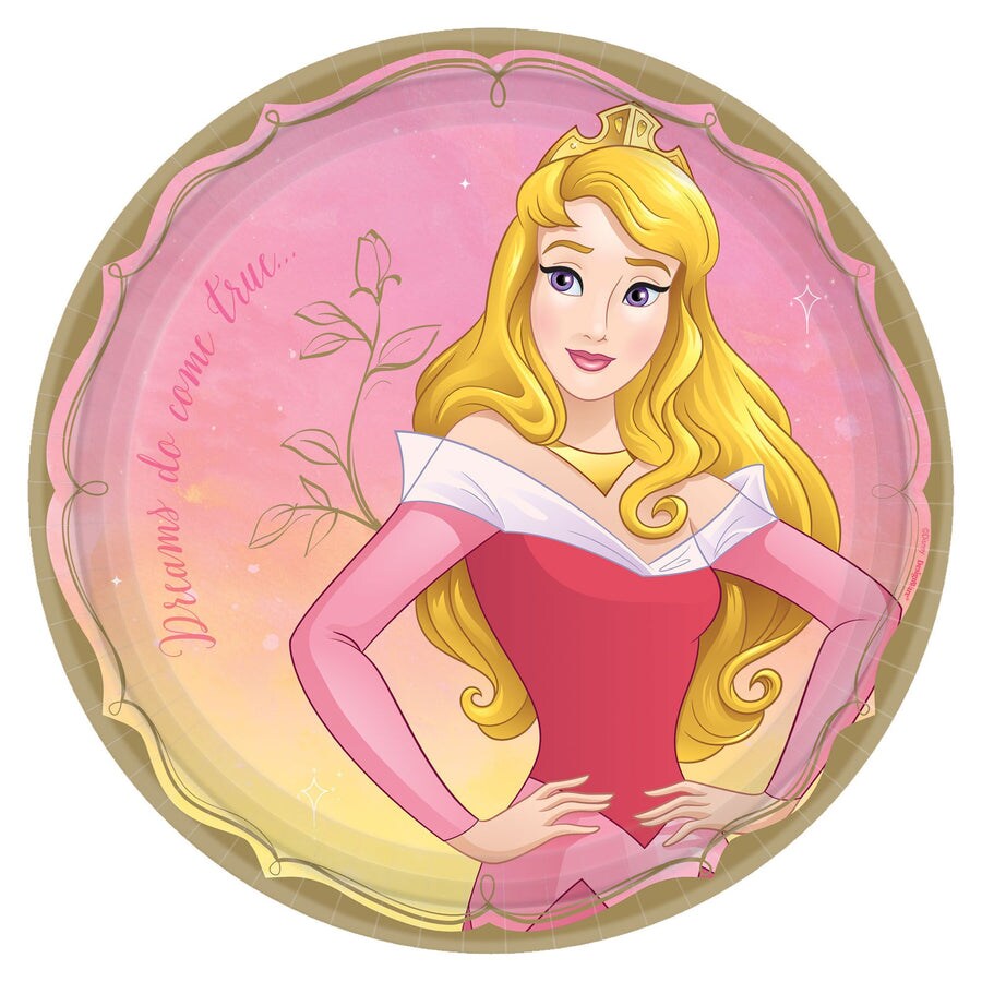 &#xA9;Disney Princess Round Plates, 9&#x22; - Aurora, 8ct