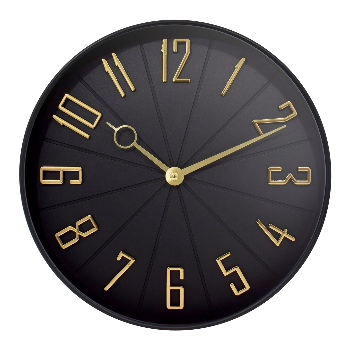 Westclox 12&#x22; Black &#x26; Gold Modern Analog QA Wall Clock