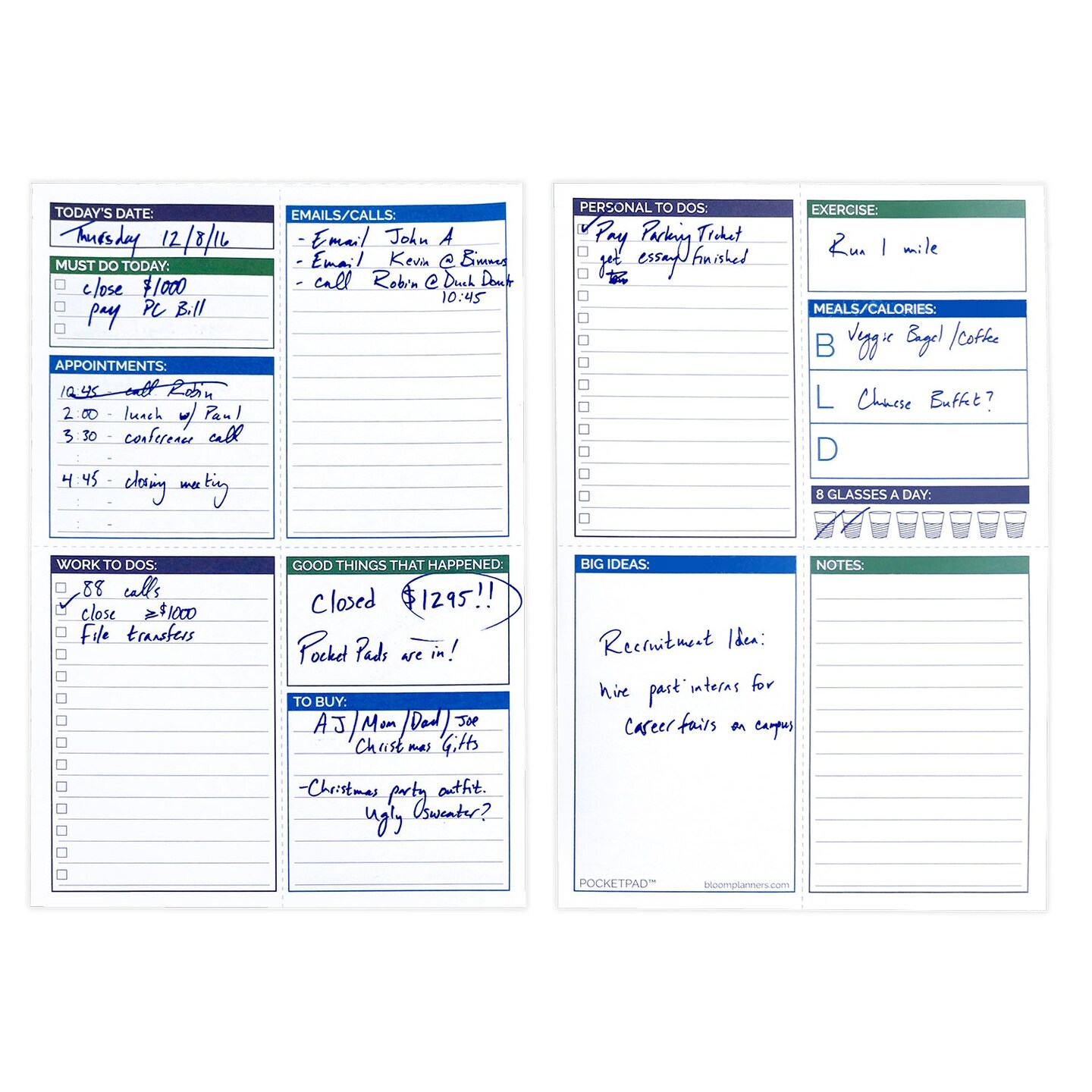 bloom daily planners Planning Pad, 6&#x22; x 9&#x22;, Double Sided Pocket Pad