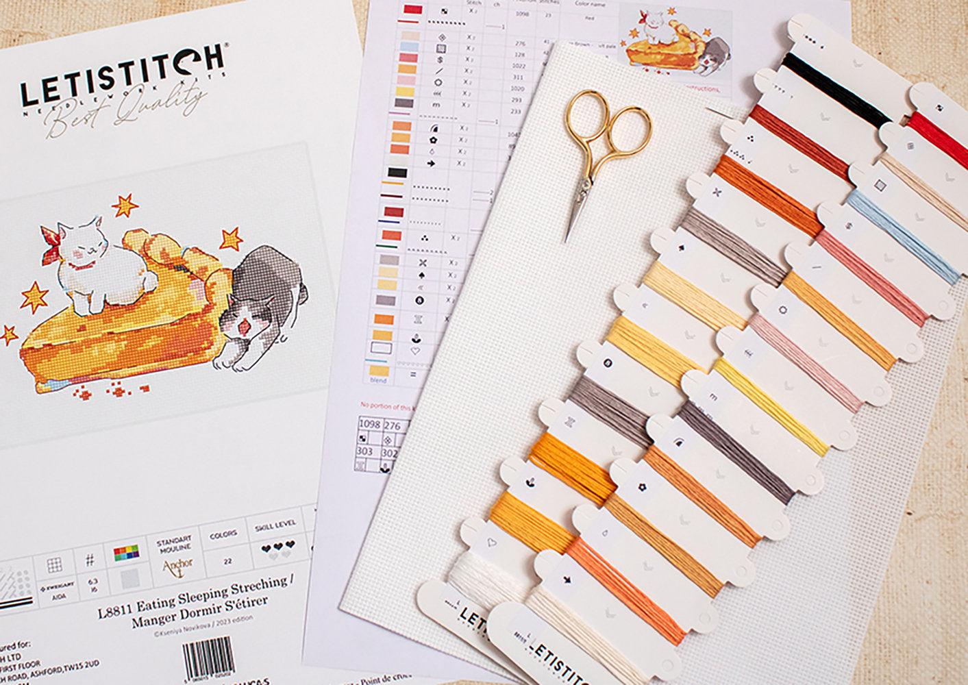 Eating Sleeping Stretching L8811 Counted Cross Stitch Kit