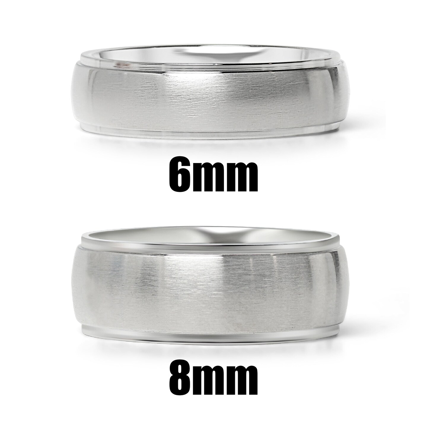 Wide Brushed Center with Polished Edge Stainless Steel Ring