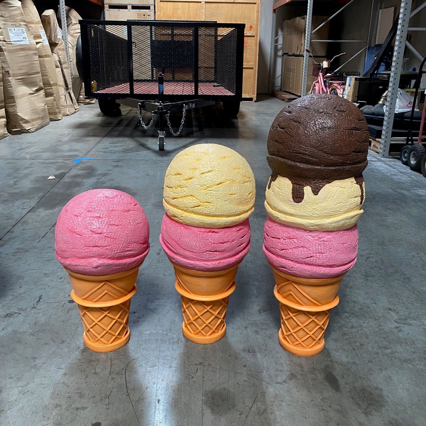 Two Scoop Ice Cream Over Sized Statue
