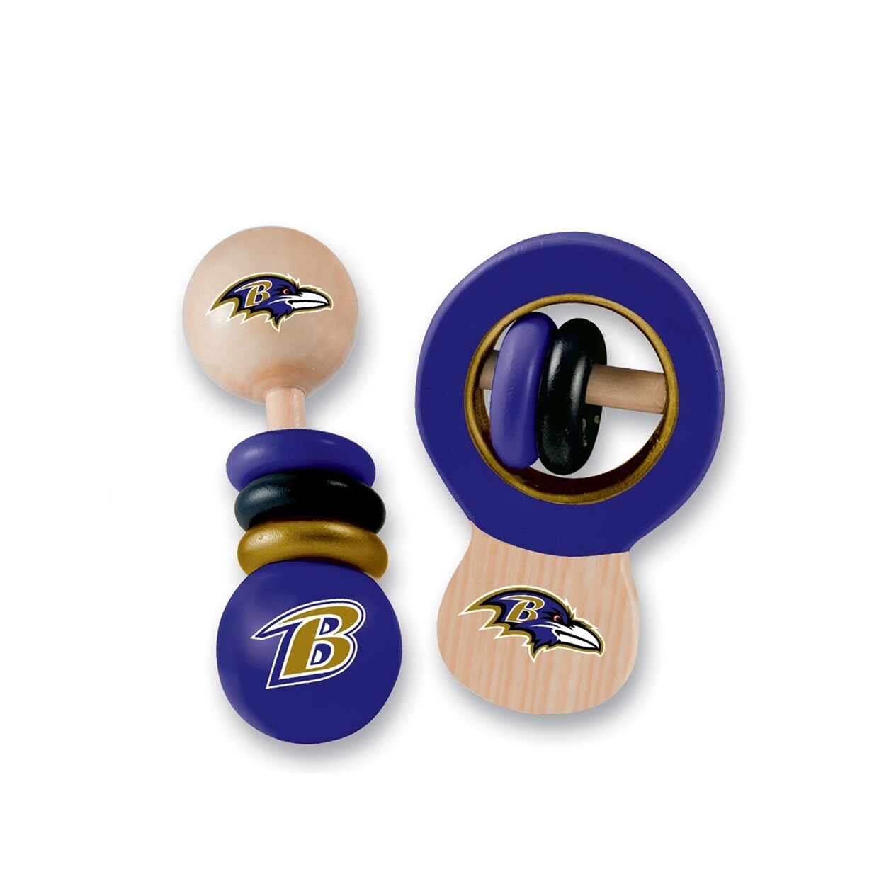 MasterPieces Baltimore Ravens - Baby Rattles 2-Pack