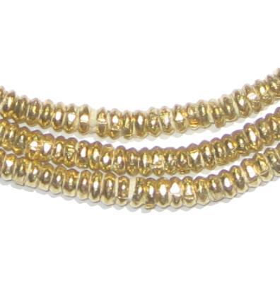 Brass Heishi Beads - Full Strand Ethiopian Metal Spacers for Jewelry Making - The Bead Chest (4mm)