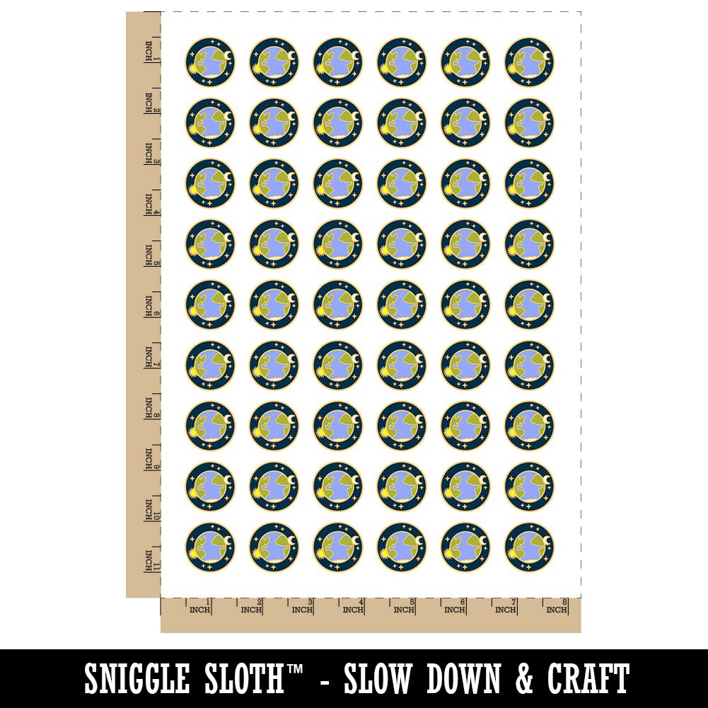 Earth Sun Moon Stars Temporary Tattoo Water Resistant Fake Body Art Set Collection (1 Sheet)