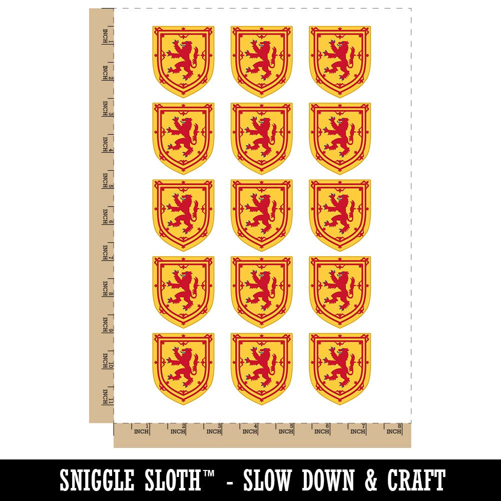 Scotland Royal Coat of Arms Lion Temporary Tattoo Water Resistant Fake Body Art Set Collection (1 Sheet)