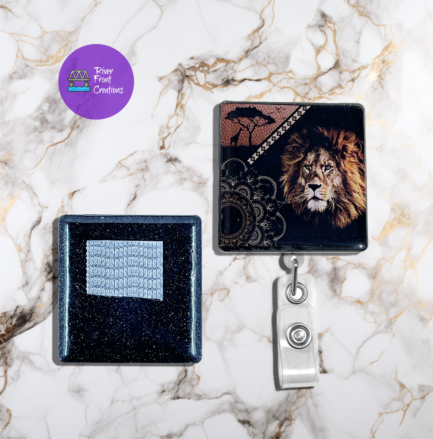 Lion, African Safari, Badge Reel, Interchangeable, 2inches, Name Badge