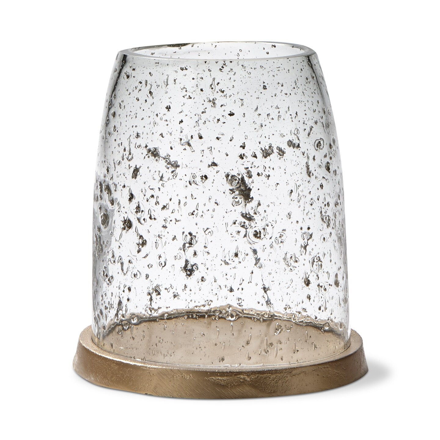 Pebble Clear Glass Hurricane Pillar Candle Holder Small 5.0L x 5.0W x 5.5H Inches
