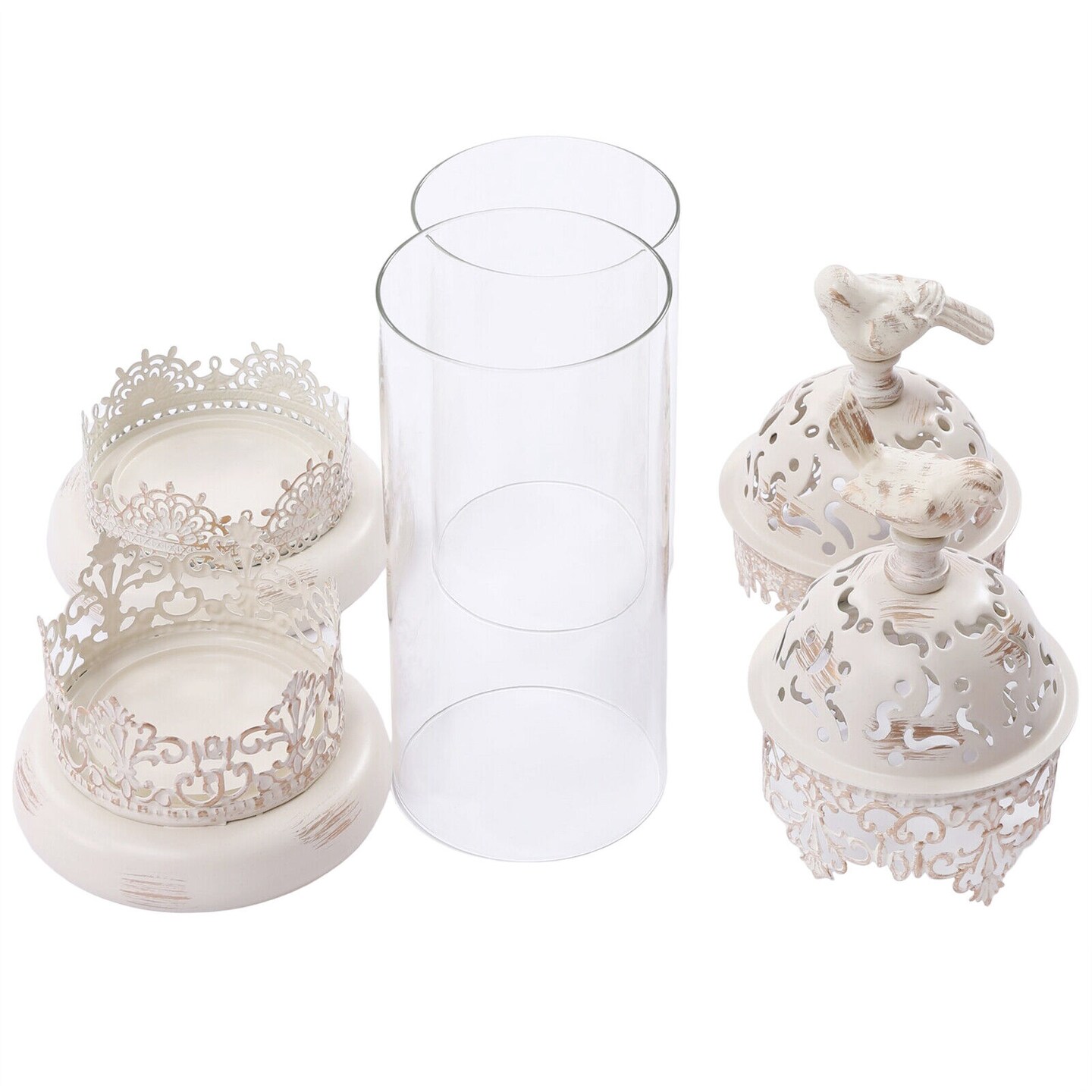 Kitcheniva Vintage Romantic Birdcage Candle Stick Holder 2Pcs