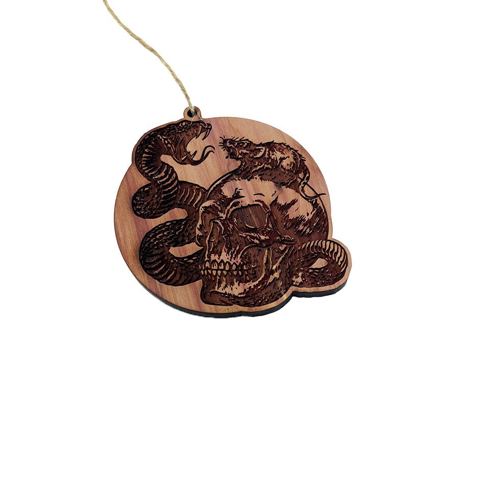 Rat Skull Snake - Cedar Ornament Rat Skull Snake - Cedar Ornament