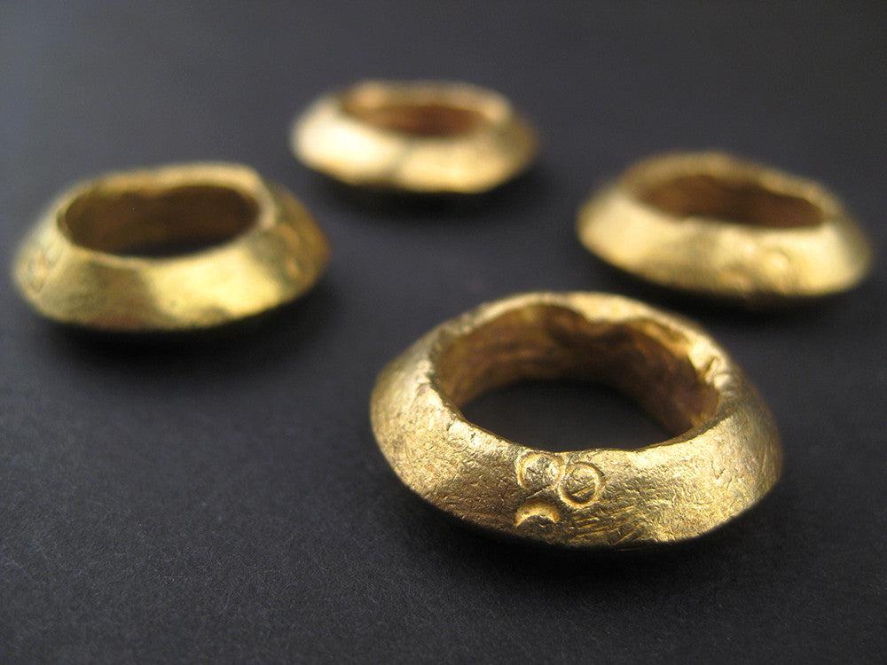 TheBeadChest Brass Ethiopian Wollo Rings (22mm) (Set of 4): Genuine Ethiopian Metal Ring Beads for DIY Jewelry