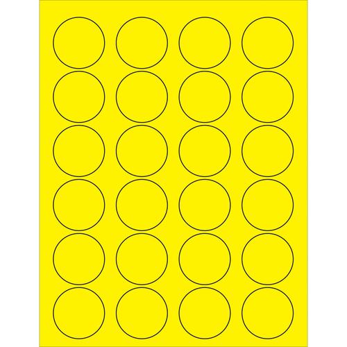 Tape Logic Circle Laser Labels, 1 5/8&#x22;, Fluorescent Yellow, 2400/Case