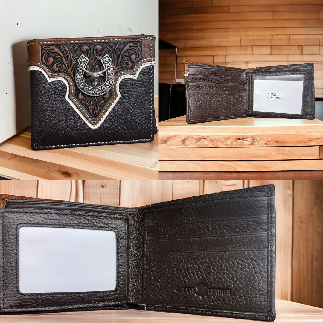 Carved Leather Mens Biker Wallet Giant Carved Wallet Bifold Wallet Western Cowboy Wallet Anniversary Gift 2024 for Him Gift for Men Gift for Dad